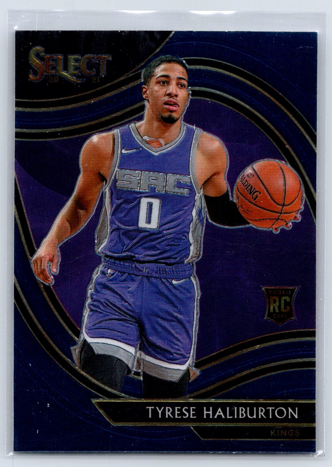 2020-21 Panini Select #289 Tyrese Haliburton Blue Courtside Rookie Pacers