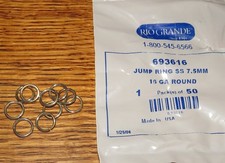 9 Sterling Silver Jump Rings  7.5mm ID  16ga