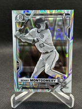 Benny Montgomery 2021 Bowman Draft Chrome 1st RayWave Refractor Rockies BDC-84