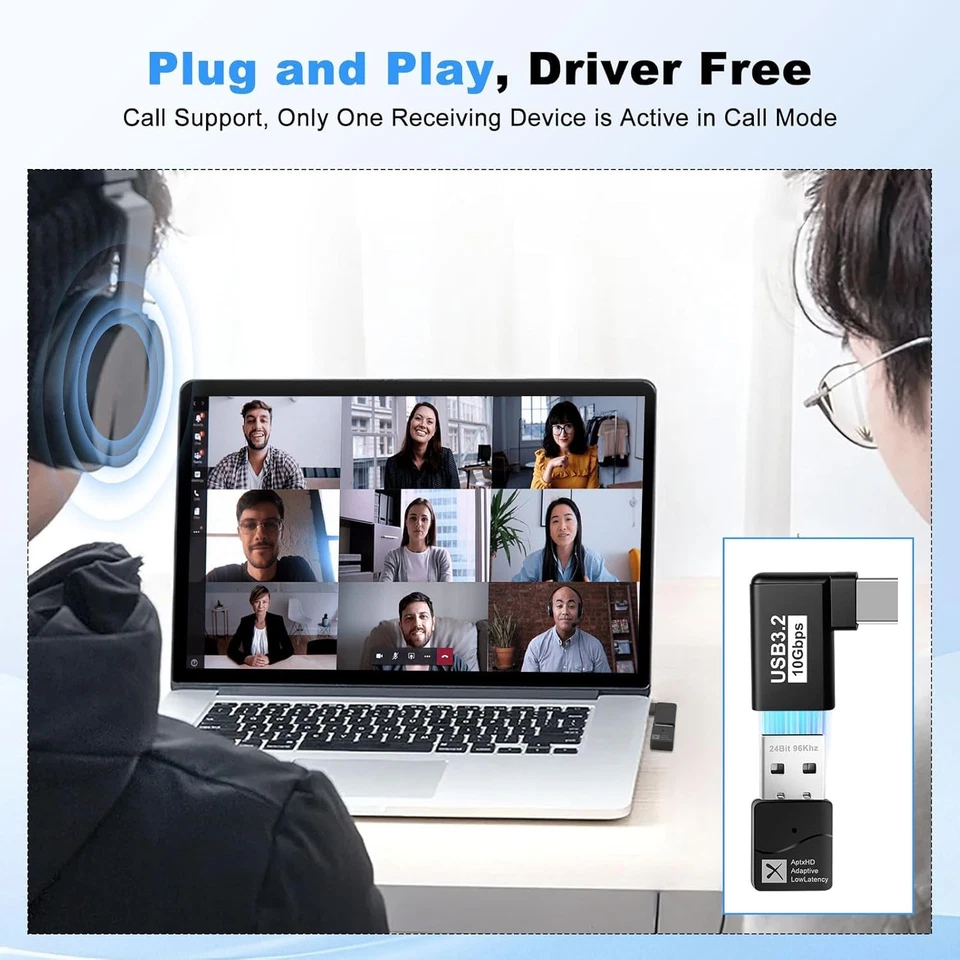 Pixelure Aptx USB Dongle Adapter Bluetooth 5.2 Flash Drive Bluetooth USB Adapter - Photo 4/4