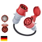 CEE Adapter 5-Pol Starkstrom 32A Stecker auf 16A Kupplung Ladekabel IP44 DE