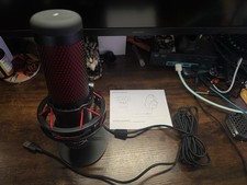 HyperX QuadCast USB Condenser Microphone Black/Red, PC PS4 Mac, Tap-to-Mute