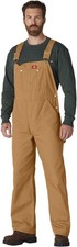 FRAYING SPOTS Dickies Mens Duck Canvas Bib Overalls Brown Duck DB100RBD 44x32
