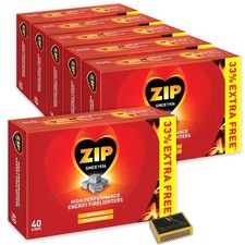 6 X Packs of 40 Zip High Performance Energy Block Firelighters Long Burning 3.75 per lighter