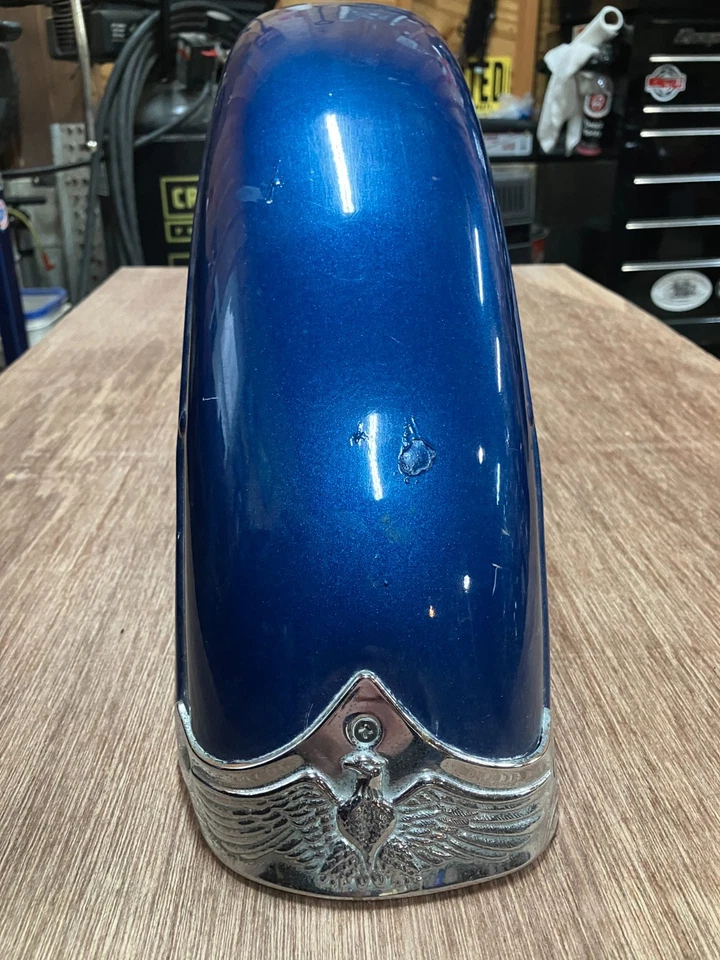 Guardabarros delantero Harley Ironhead Sportster FX FXE Superglide pintura original azul Foto 3 de 4