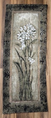 Paperwhite by Mindell Floral Woven Tapestry Wall Hanging 51x20 Botanical