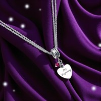 Necklace with ANY Engraving & Birthstone. Personalised Jewellery for Women