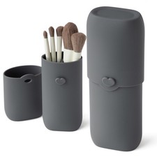 Silicone Makeup Brush Holder, Travel Makeup Brush Case, Portable Makeup Bag C...
