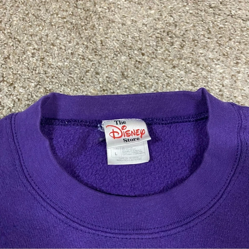Y2K Disney Pooh Sweatshirt Womens L Purple Tigger Friends Crewneck Kidcore - Image 2 of 4