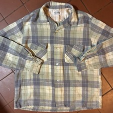 Vintage 50 s Sears Roebuck Co. Pilgrim Loop Collar Flannel Board Shirt Size L
