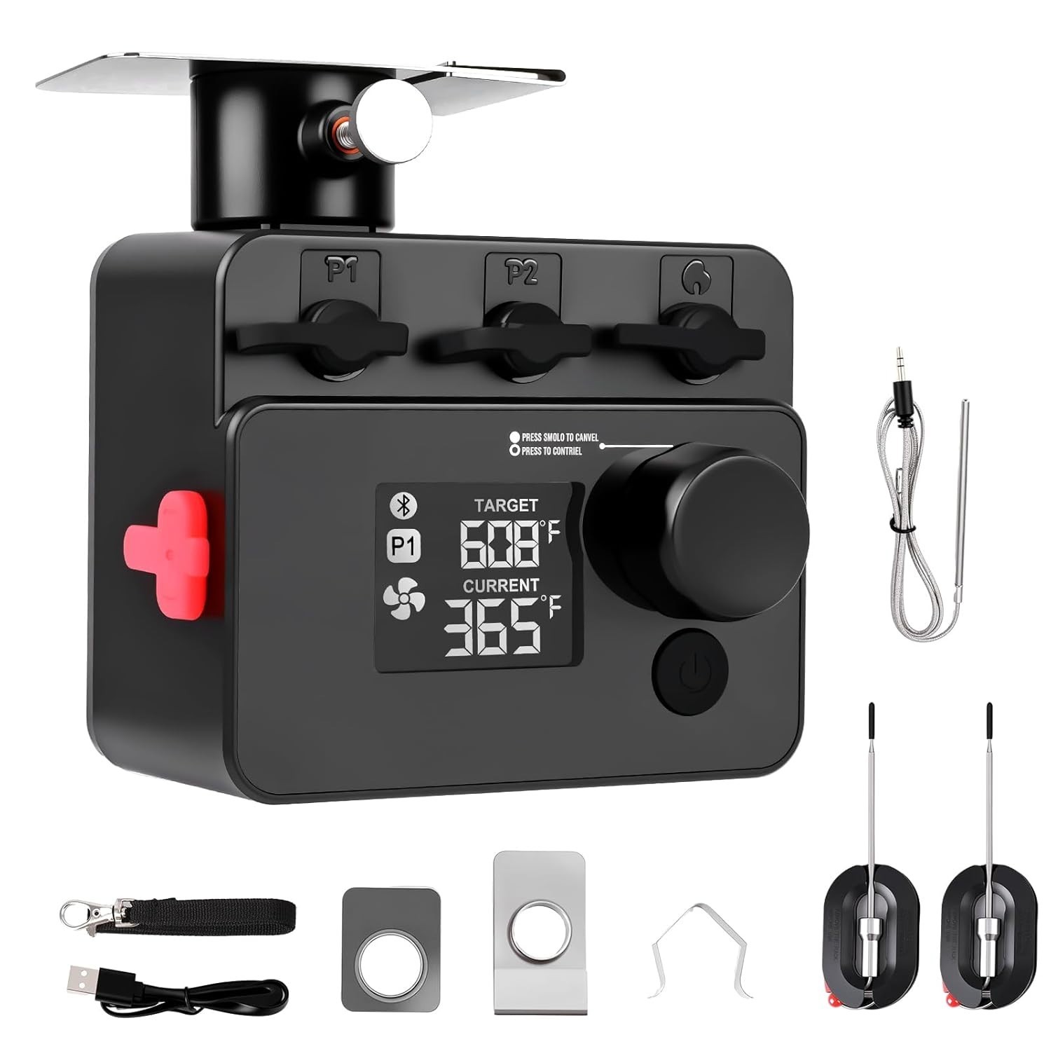 BBQ Grill Smoker Temperature Controller for Big Green Egg, Kamado Joe Bluetooth 