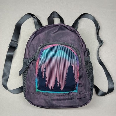Hand-Patched Adidas Small Backpack Purple Northern Lights Upcycled OOAK Festival