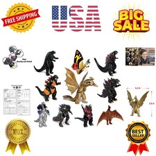 Set of 10 Godzilla Toys, Movable Joint Action Figures, King of The Monsters v...