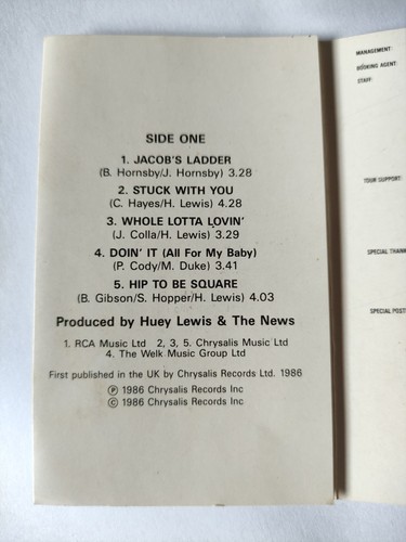 HUEY LEWIS & THE NEWS - Fore! - 1986 UK 11-Track Rare ❤️ Cassette Power Of Love - Picture 7 of 9