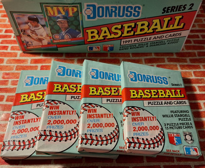     1991 Donruss Series 2 Baseball Cards Lot of 4 Wax Packs!!!    