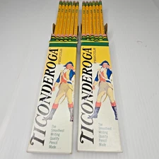 VINTAGE DIXON TICONDEROGA 1388-2 Pencils 2 Dozen NOS COMPLETE Box Set Minuteman