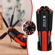 8 in 1 Screwdriver With 6 LED Torch Flash Lights Multi-Functional Repair Tools-
