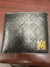 AMIRI Black Embossed Logo Bifold Credit Card Men's Wallet