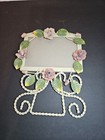 Vintage Italian Victorian Toleware Metal Picture Frame Rose Scrollwork Stand 4x6 — photo 10