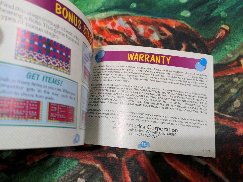 Bubble Bobble Part 2 Instruction Manual Only - Nintendo NES Authentic RARE - Image 4 of 4