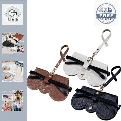 Leichte weiche Leder Sonnenbrille Tasche mit Druckknopfverschluss für die meisten Brillen