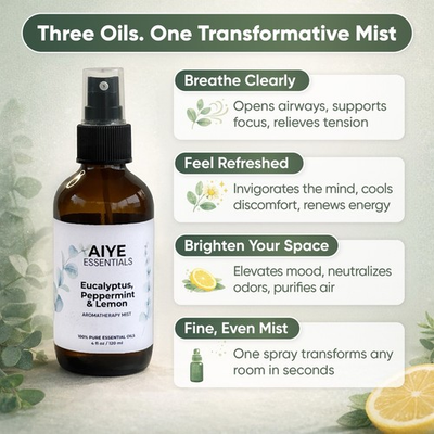 #ad AIYE Essentials Aromatherapy Mist Eucalyptus Peppermint Lemon Room amp; Linen Spray $19.99