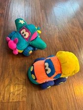 Vintage Tonka Soft Walkin Plush Airplane & Car Toy Bundle NOT Tested Squeaker