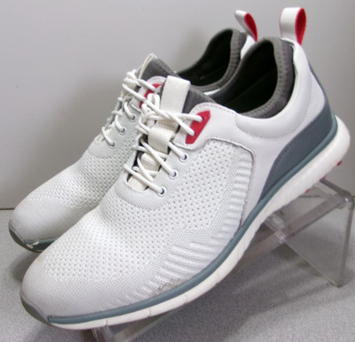 253588 PF50 H1-LUXE MEN SHOE SIZE 10 M WHITE KNIT GOLF SHOE BY JOHNSTON & MURPHY
