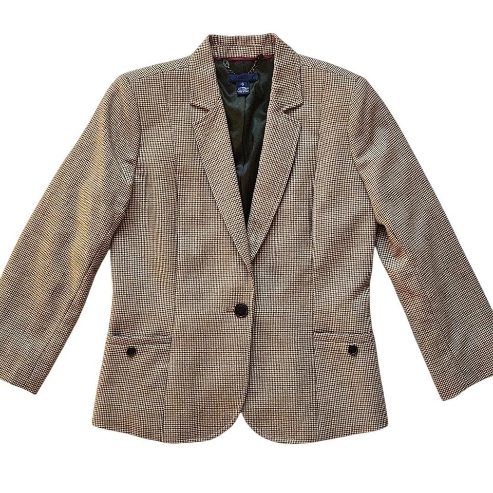 Vintage J. Blazer escolar Crew para mujer 100 % lana a cuadros talla 6 J.Crew Foto 3 de 4