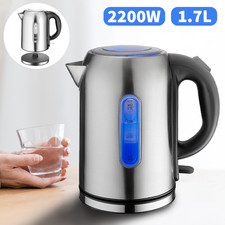 1.7L Electric Kettle 2200W Fast Boil Quiet Stainless Steel Boil-Dry Protection