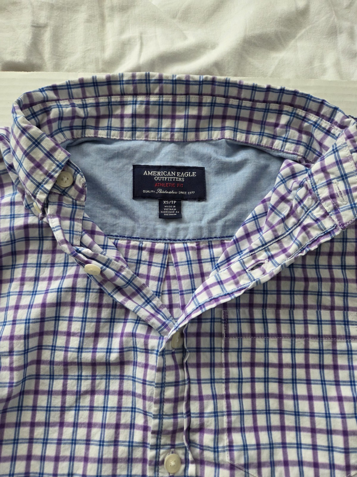 American Eagle Womans Button Down Gingham Shirt XS - image 2