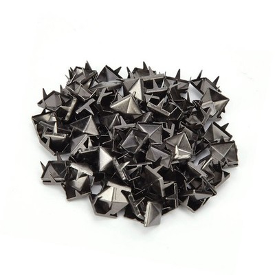 100 PCS 9MM Brass Copper Square Rivets Apparel Shoes Bag Accessories For Leather