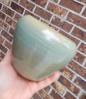 Vntg MCM Coil Pottery Planter Handmade Drip Glaze USA Teal Sea Foam Beach Decor — photo 10