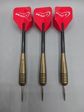 Vintage Brass Dart Set with Red Flights - 26g -