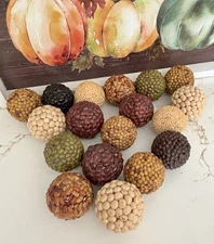 Seed Balls Decorative, (18) Vase Filler, Fall Earth tones. Fall Decor