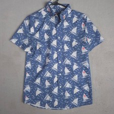 Vineyard Vines Kids Whale Shirt Sailboat Print Button Down Size M