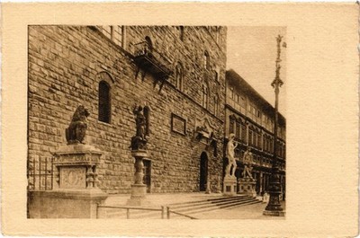 CPA FIRENZE Palazzo Vecchio simboli Republica Florentina ITALIEN (501398)