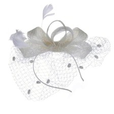 Bridal Feather Fascinator Birdcage Veil Ascot Race Hat Party Hair Accessories...
