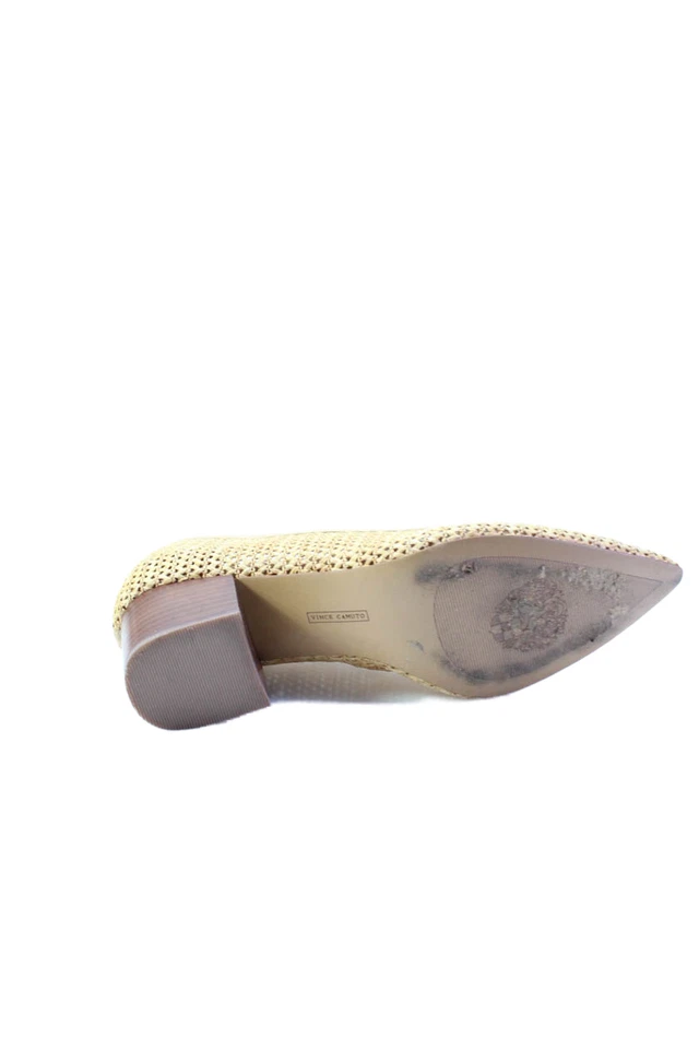 Vince Camuto Mujer Sin Cordones Punta Medio Bloque Tacones Beige Talla 8.5 Foto 4 de 4