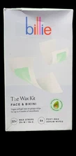 Billie Wax Kit Face & Bikini Paraben Free 32 Wax Strips 6-Post-Wax Serum Wipes