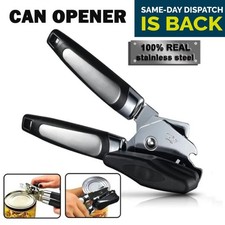 Tin Can Opener Heavy Duty Stainless Steel Cutter Easy Comfy Handle Grip Kitchen