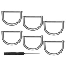 6 Pcs 1-1/2" D-Rings Screw in Shackle Horseshoe U Shape D Ring Black