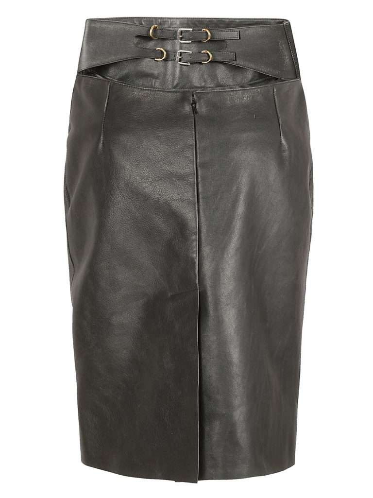 GIVENCHY WOMEN'S MIDI LEATHER BIKER SKIRT NWT thumbnail 2