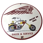 Vintage Indian Motorcycles Sign - Gas Pump Service Station Biker Porcelain Sign