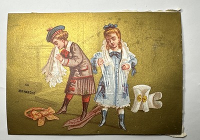 Victorian trade cards Au Bon Marche Accessories Finery Iconic Store c1880s B98
