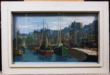 Quadro Acrilico/Tela + Set Sotto Vetro - Port De Pesca Effetto 3D