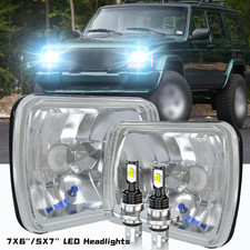 PAIR 5x7" 7x6" headlights Sealed Hi/Lo Beam 6000k for Jeep Cherokee XJ YJ Chevy