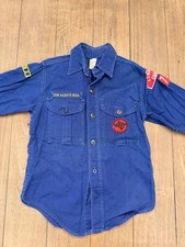 Vintage 70s CUB SCOUT Shirt Blue Boy Scouts of America Longhorn Council Den 2 79