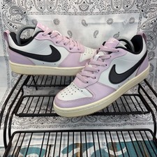 Nike Court Borough Low 2 GS Photn Dust Off Noir BQ5448-005 Youth 3.5/Woman 5 EUC