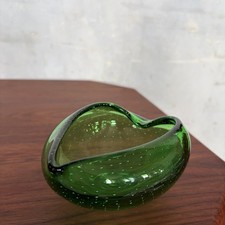 Mid Century Glasschale smaragdgrün kontrolli...